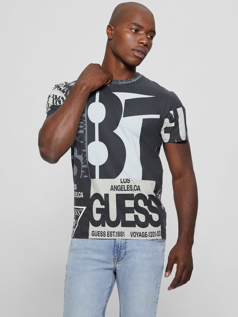 Guess GUESS Signature Tee - Jet Black Multi Guess GUESS Signature Tee - Jet Black Multi