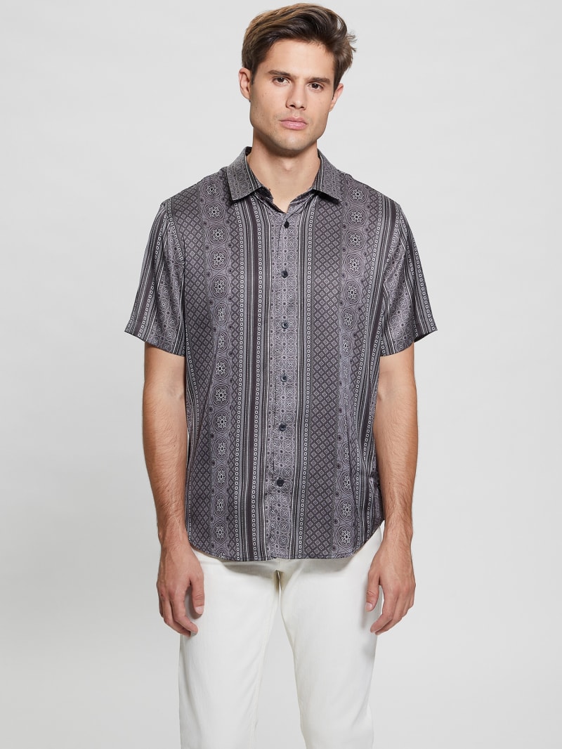 Guess Eco Charm Mosaic Stripe Shirt - Bellview Mosaic Stripe Bl Guess Eco Charm Mosaic Stripe Shirt - Bellview Mosaic Stripe Bl