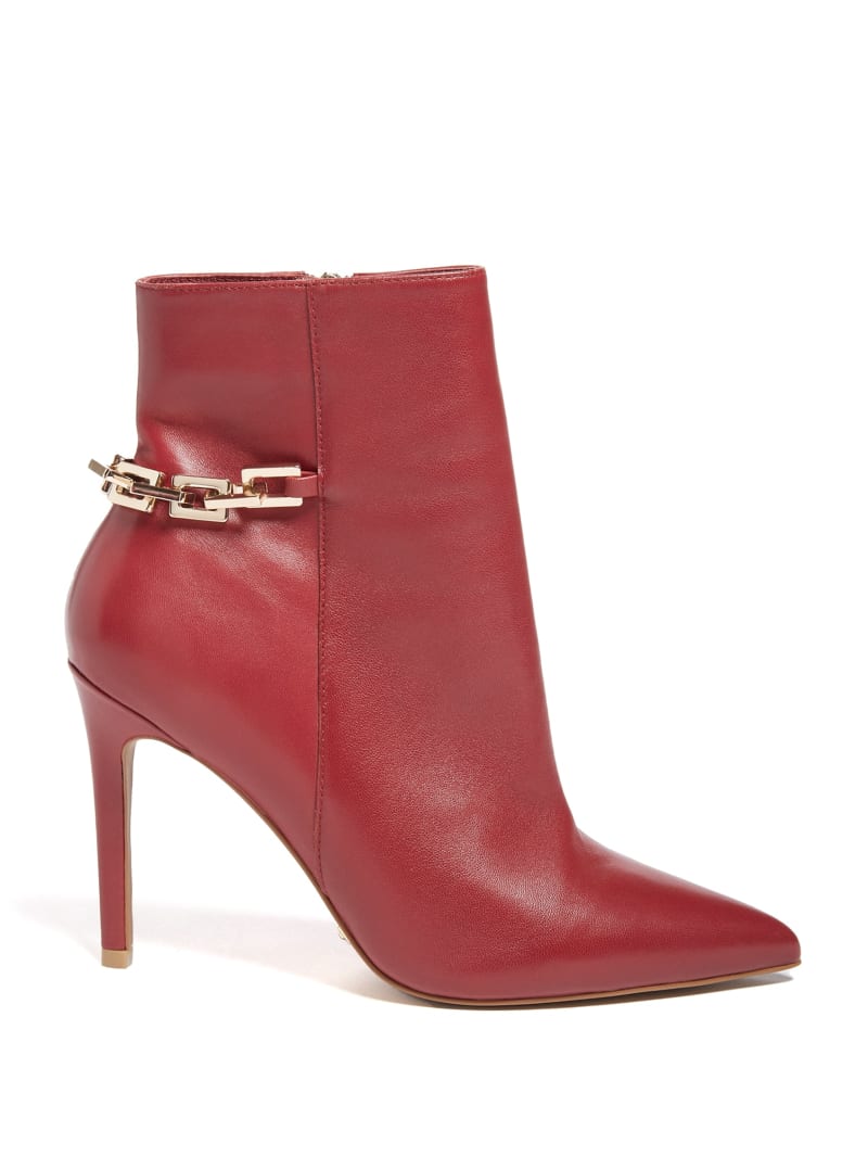 Guess Bale Leather Bootie - Medium Red Guess Bale Leather Bootie - Medium Red