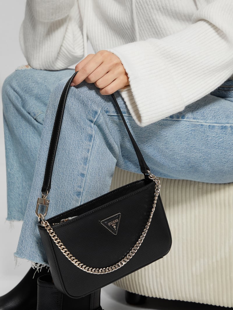 Guess Brynlee Mini Top-Zip Shoulder Bag - Black Guess Brynlee Mini Top-Zip Shoulder Bag - Black