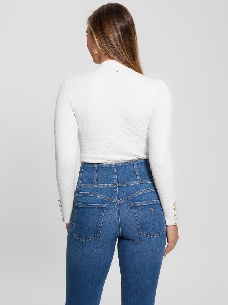 Guess Eco Leopard Willa Sweater - Dove White Guess Eco Leopard Willa Sweater - Dove White
