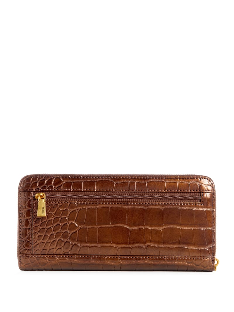 Guess James Croc Large Zip-Around Wallet - Bronze Guess James Croc Large Zip-Around Wallet - Bronze