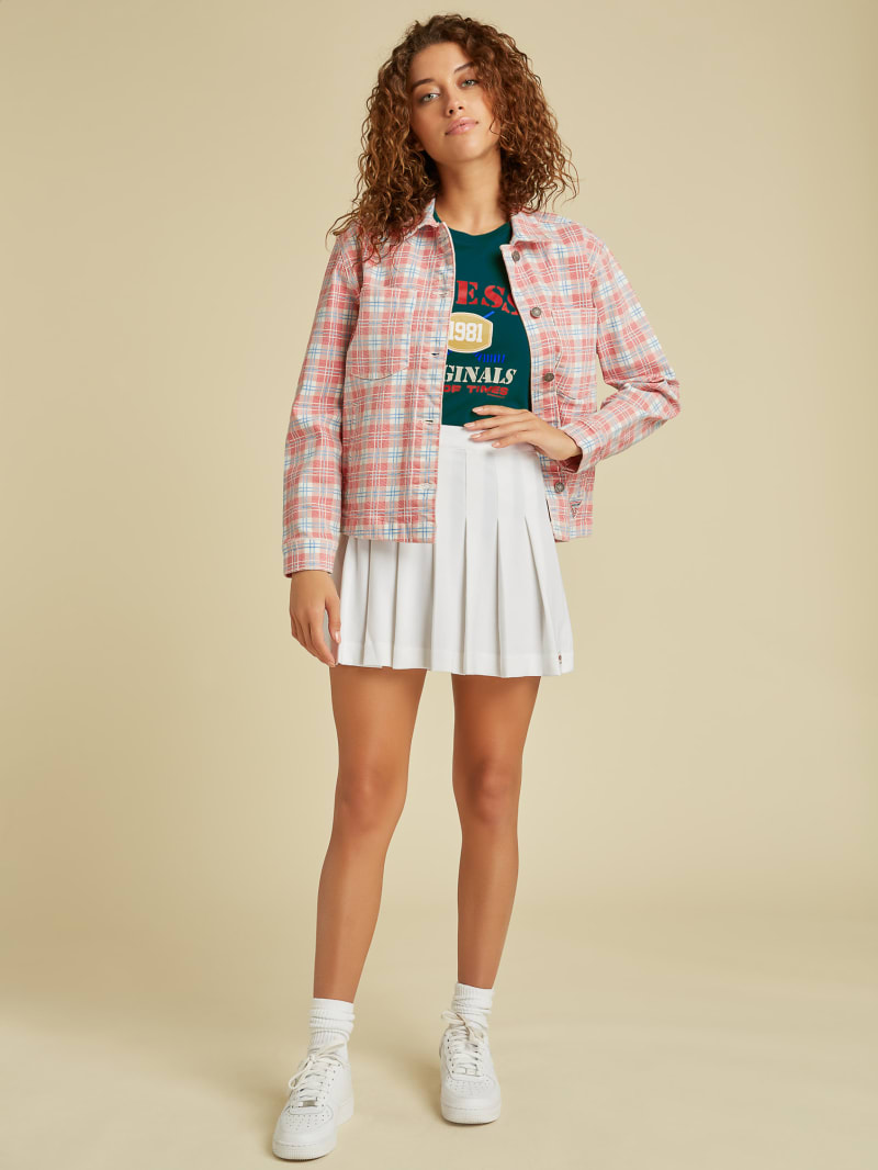Guess GUESS Originals Plaid Denim Jacket - Red Multi Guess GUESS Originals Plaid Denim Jacket - Red Multi