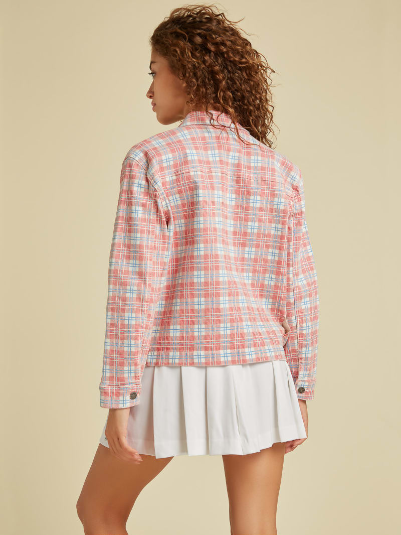 Guess GUESS Originals Plaid Denim Jacket - Red Multi Guess GUESS Originals Plaid Denim Jacket - Red Multi