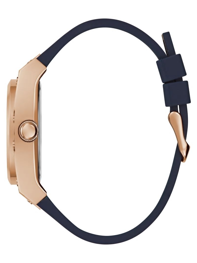 Guess Rose Gold-Tone and Blue Silicone Multifunctional Watch - Rainbow Guess Rose Gold-Tone and Blue Silicone Multifunctional Watch - Rainbow