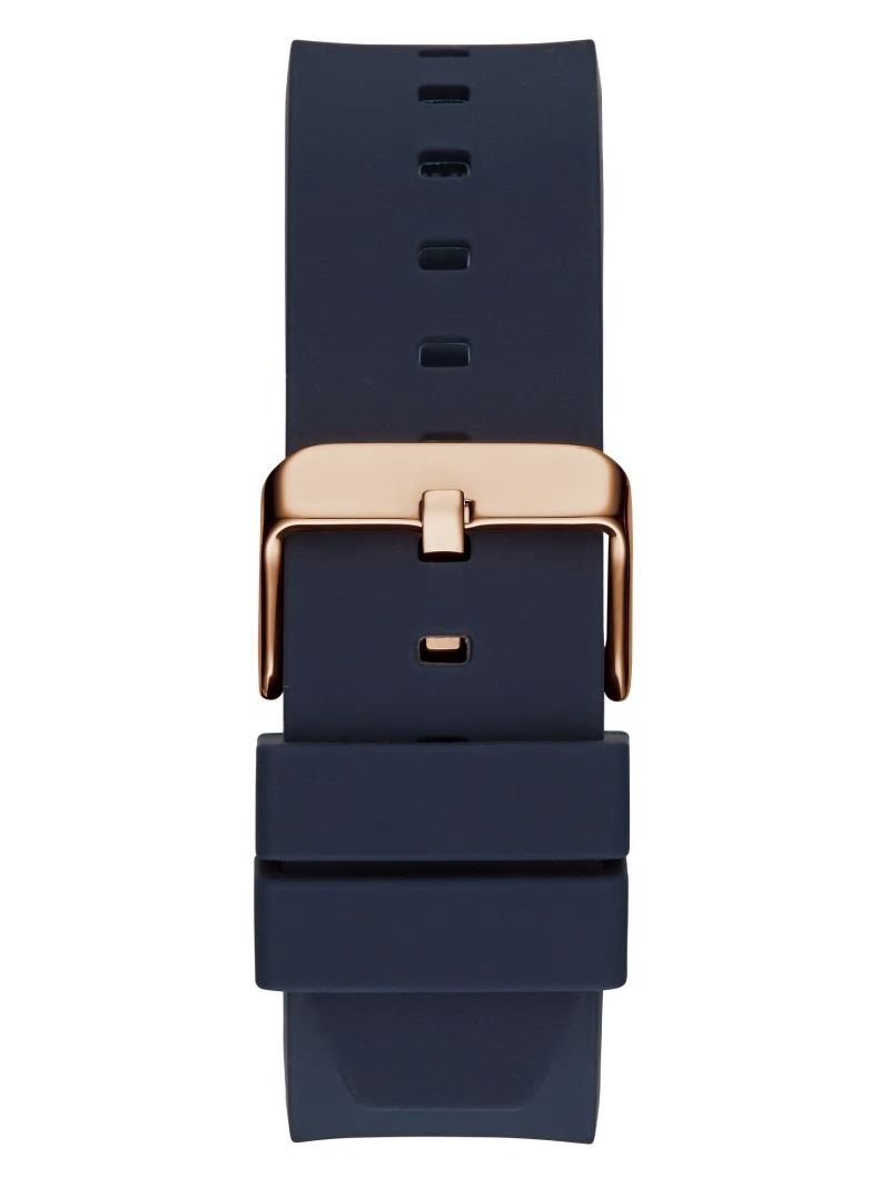 Guess Rose Gold-Tone and Blue Silicone Multifunctional Watch - Rainbow Guess Rose Gold-Tone and Blue Silicone Multifunctional Watch - Rainbow