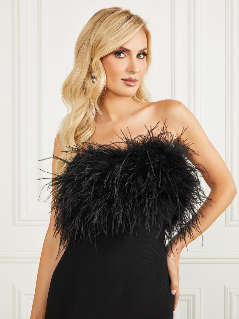 Guess Evita Feather Bandage Dress - Black Guess Evita Feather Bandage Dress - Black