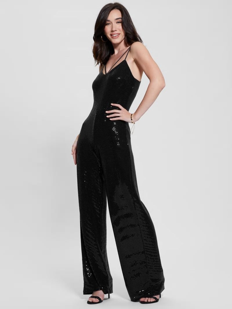 Guess Fiarra Disco Jumpsuit - Jet Black Multi Guess Fiarra Disco Jumpsuit - Jet Black Multi