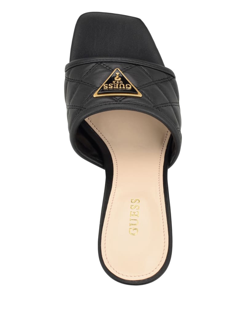 Guess Quilted Block Metallic Heels - Black 001 Guess Quilted Block Metallic Heels - Black 001
