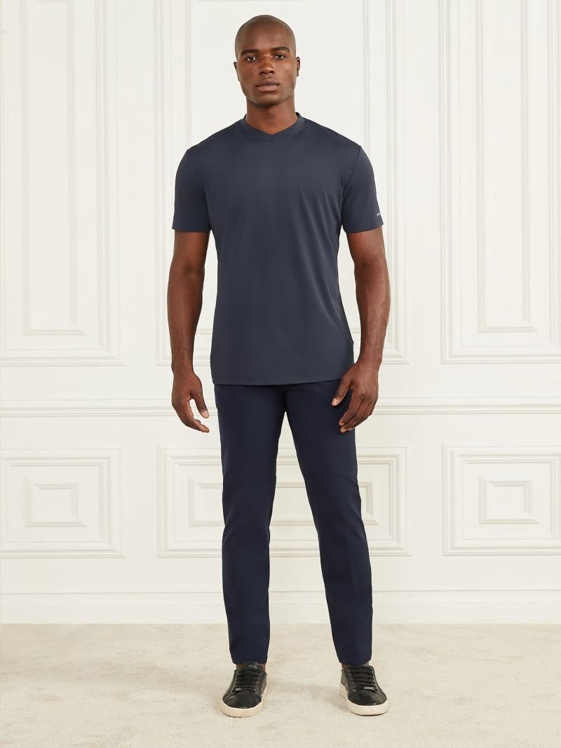 Guess Formal V-Neck Tee - Bleu éLéGant Guess Formal V-Neck Tee - Bleu éLéGant