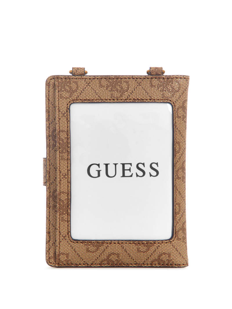 Guess Laurel Chain Passport Case - Latte Logo Guess Laurel Chain Passport Case - Latte Logo