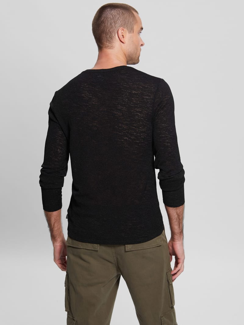 Guess Long-Sleeve Gauze Tee - Black Guess Long-Sleeve Gauze Tee - Black