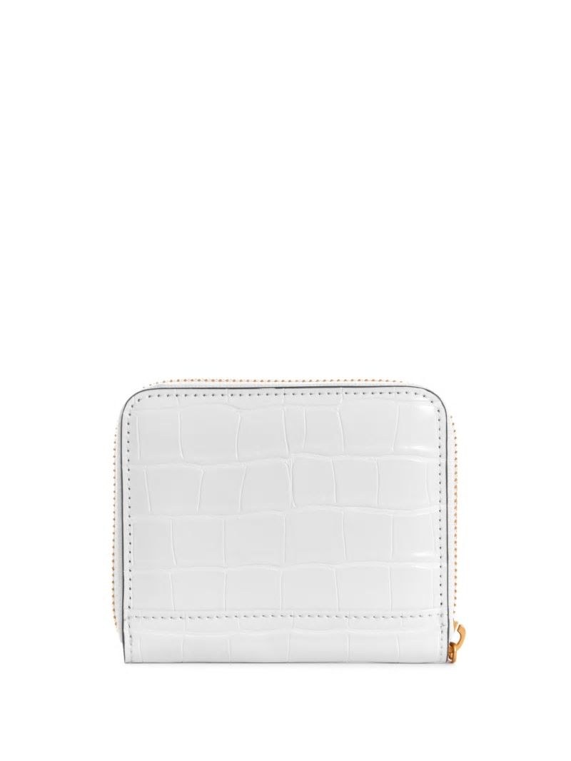 Guess Laurel Small Zip-Around Wallet - White Multi Guess Laurel Small Zip-Around Wallet - White Multi