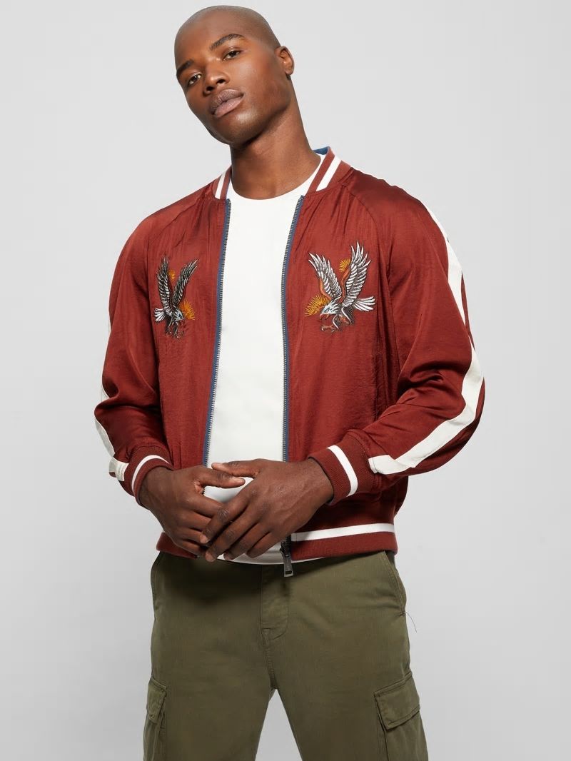 Guess Irvine Reversible Souvenir Jacket - South Coast Blue Guess Irvine Reversible Souvenir Jacket - South Coast Blue