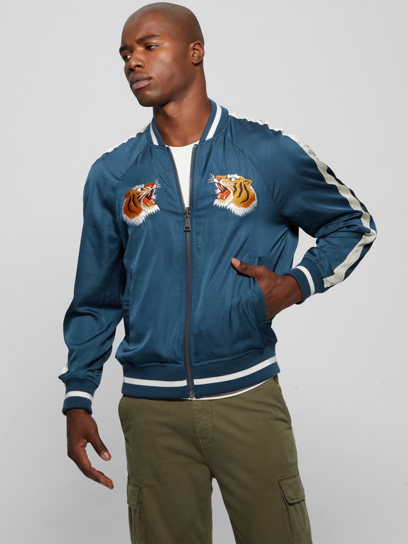Guess Irvine Reversible Souvenir Jacket - South Coast Blue Guess Irvine Reversible Souvenir Jacket - South Coast Blue