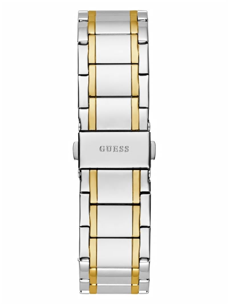 Guess Multi-Tone and White Analog Watch - Silver Guess Multi-Tone and White Analog Watch - Silver