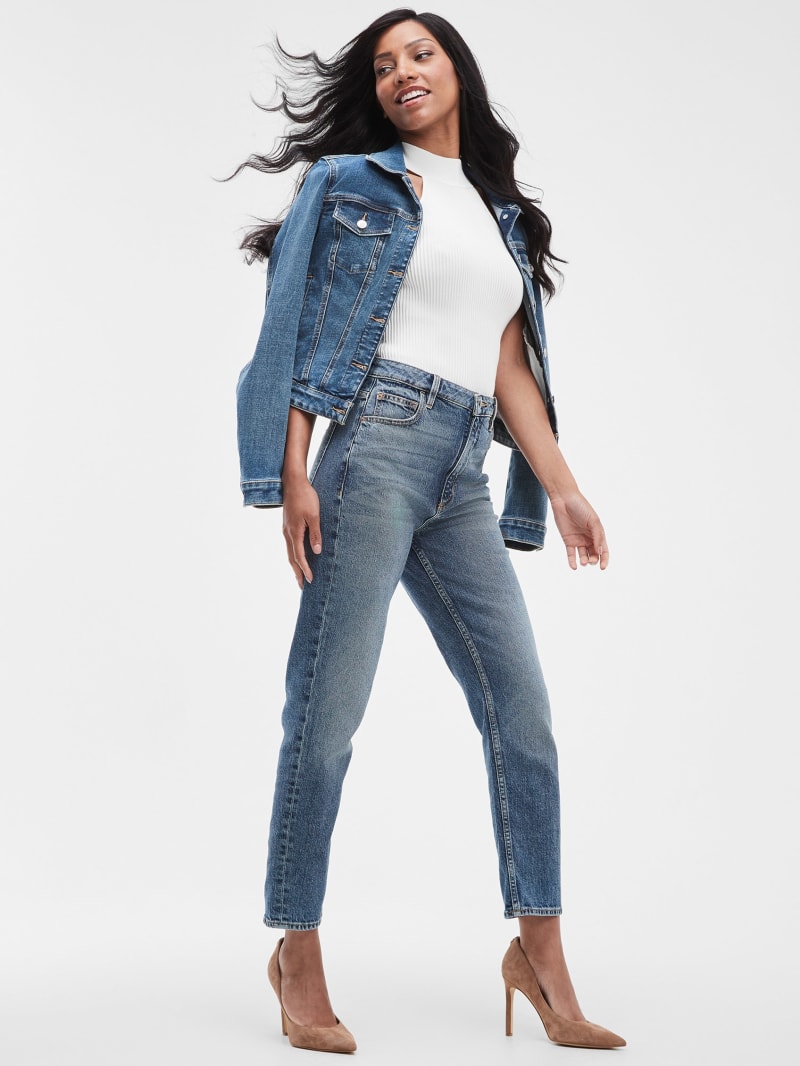 Guess Eco Distressed High-Rise Mom Jeans - Negroni Guess Eco Distressed High-Rise Mom Jeans - Negroni