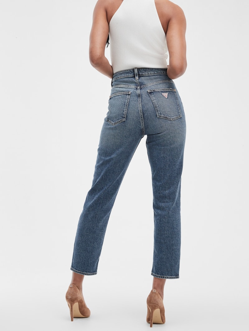 Guess Eco Distressed High-Rise Mom Jeans - Negroni Guess Eco Distressed High-Rise Mom Jeans - Negroni
