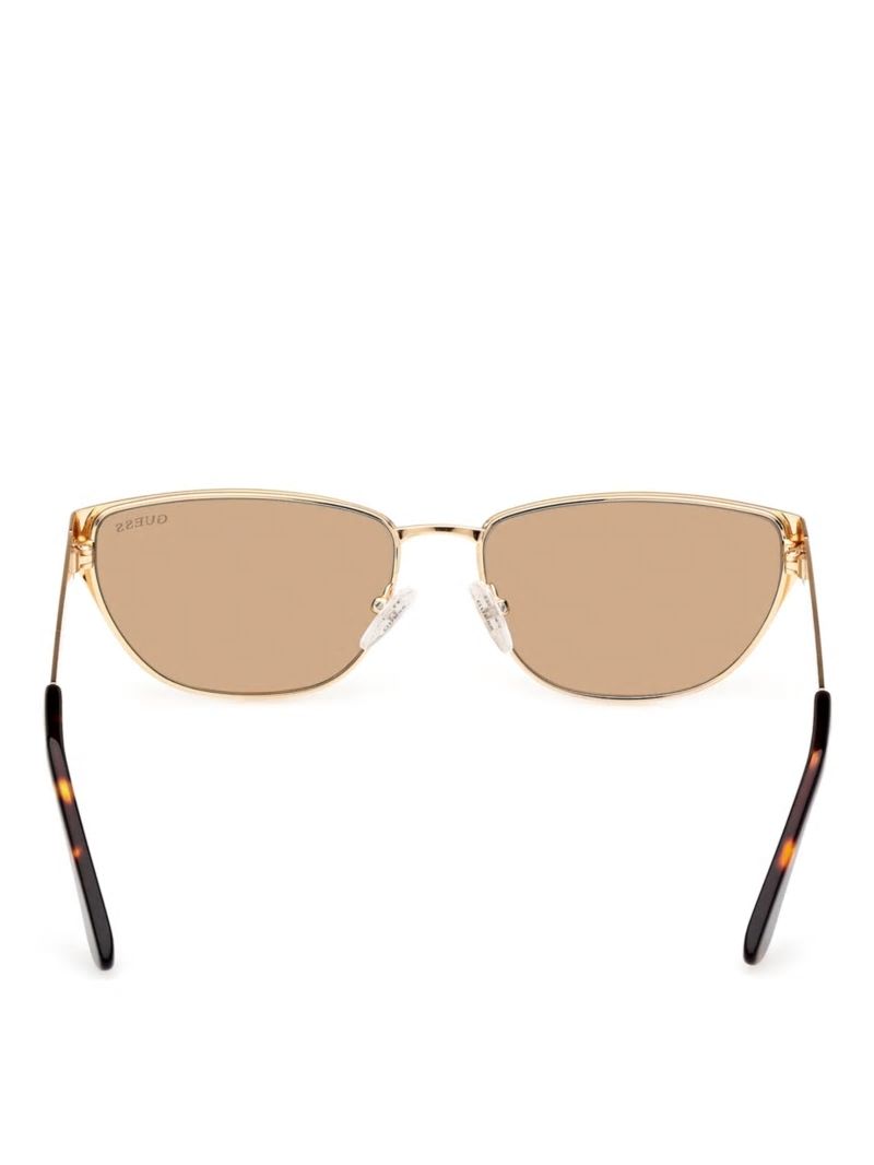 Guess Gia Metal Cat-Eye Sunglasses - Gold W/Tort Arm Guess Gia Metal Cat-Eye Sunglasses - Gold W/Tort Arm