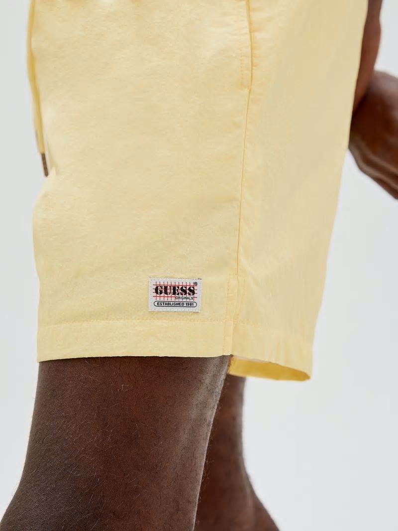 Guess GUESS Originals Nylon Shorts - Butter Corn Guess GUESS Originals Nylon Shorts - Butter Corn