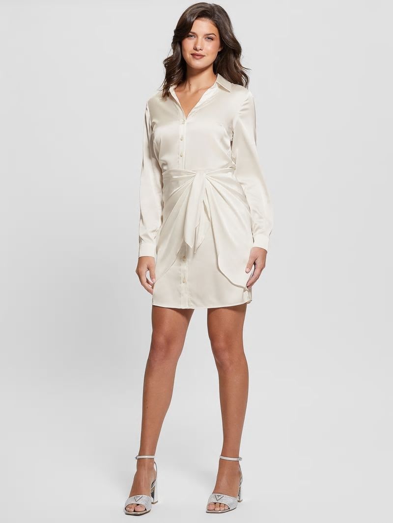 Guess Eco Alya Dress - Cream White Guess Eco Alya Dress - Cream White