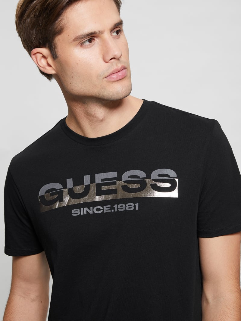 Guess Eco Metallic-Accented Tee - Black Guess Eco Metallic-Accented Tee - Black