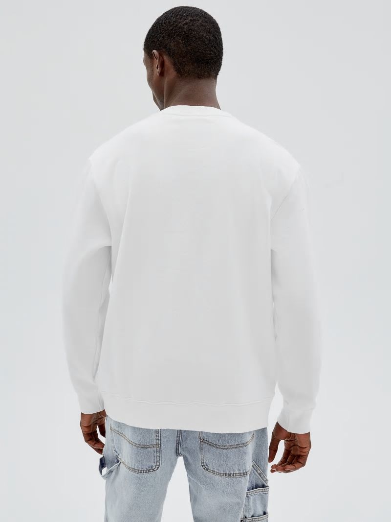 Guess GUESS Originals Logo Crewneck Pullover - Pure White Multi Guess GUESS Originals Logo Crewneck Pullover - Pure White Multi