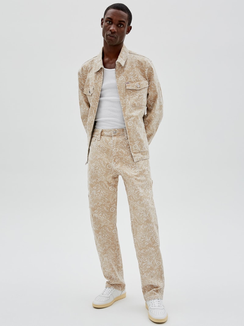 Guess GUESS Originals Bandana Trucker Jacket - Herb Tan Multi Guess GUESS Originals Bandana Trucker Jacket - Herb Tan Multi