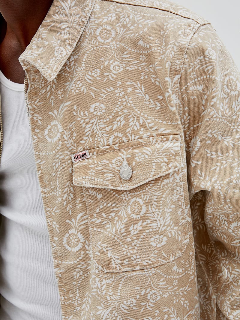 Guess GUESS Originals Bandana Trucker Jacket - Herb Tan Multi Guess GUESS Originals Bandana Trucker Jacket - Herb Tan Multi