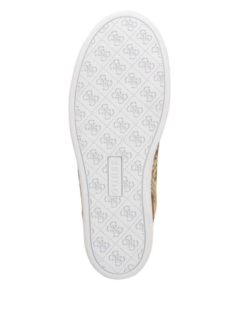 Guess Blairin Rhinestone Logo Wedge Sneakers - Medium Brown Guess Blairin Rhinestone Logo Wedge Sneakers - Medium Brown