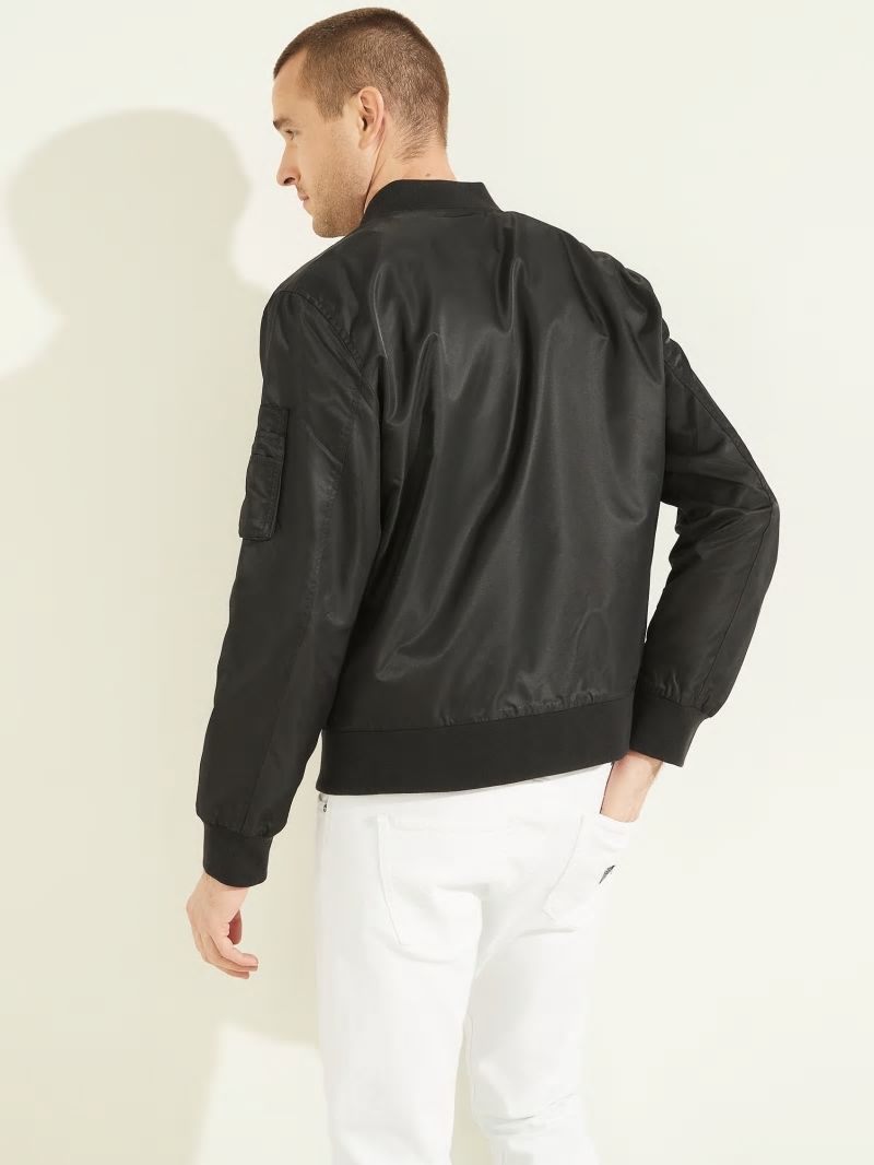 Guess Nylon Flight Jacket - Black Guess Nylon Flight Jacket - Black