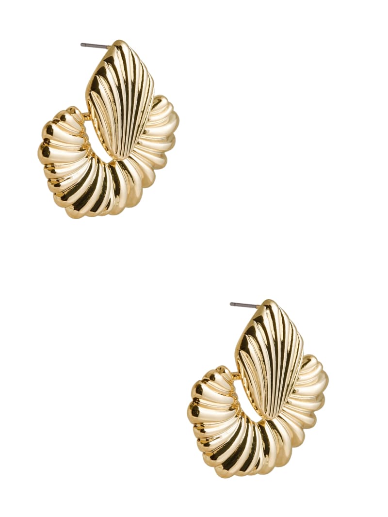 Guess 14K Gold-Plated Textured Doorknocker Earring - Silver/Gold Guess 14K Gold-Plated Textured Doorknocker Earring - Silver/Gold