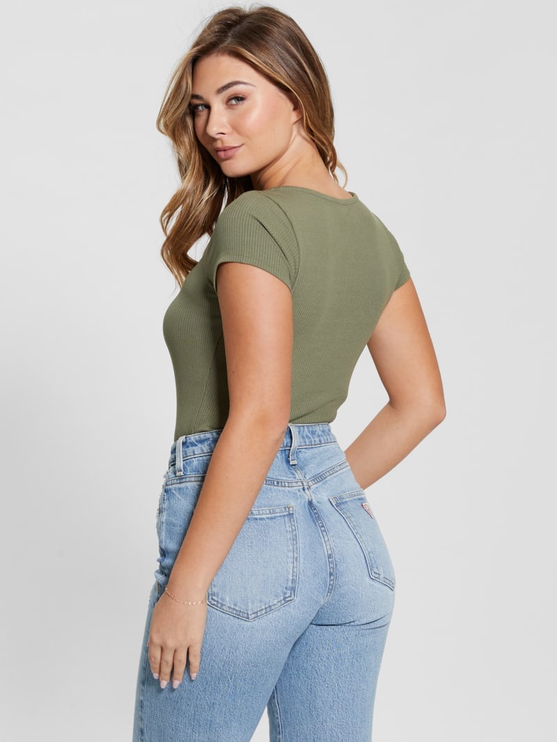 Guess Eco Karlee Henley Tee - Isle Wash 32" Guess Eco Karlee Henley Tee - Isle Wash 32"