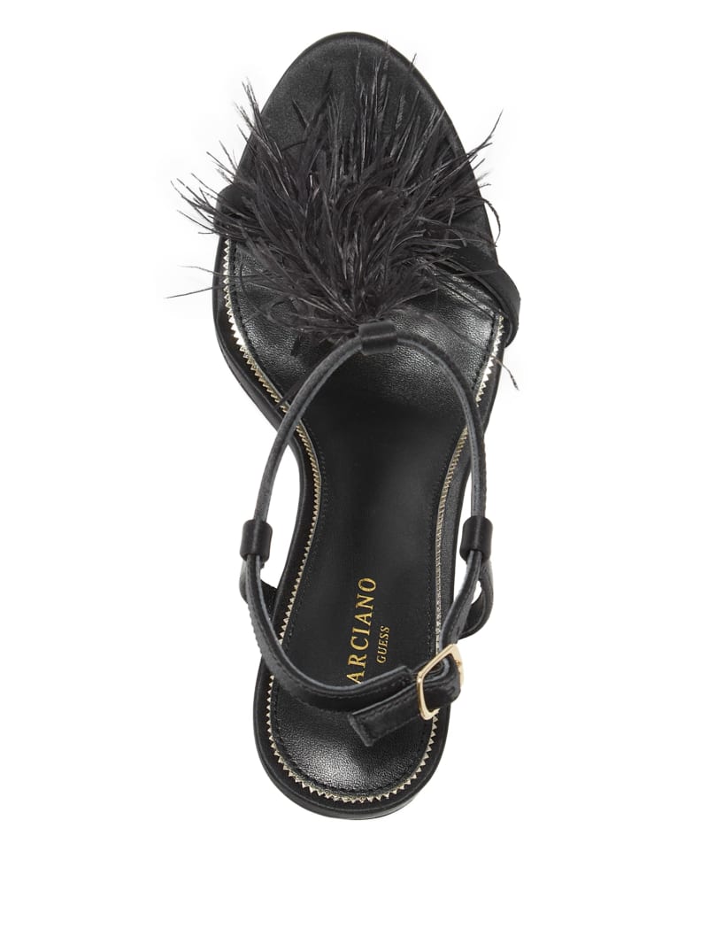 Guess Reyon Feather Satin Heel - Black Guess Reyon Feather Satin Heel - Black