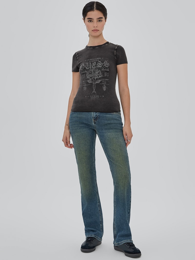 Guess GUESS Originals Rose Regular Tee - Jet Black Multi Guess GUESS Originals Rose Regular Tee - Jet Black Multi