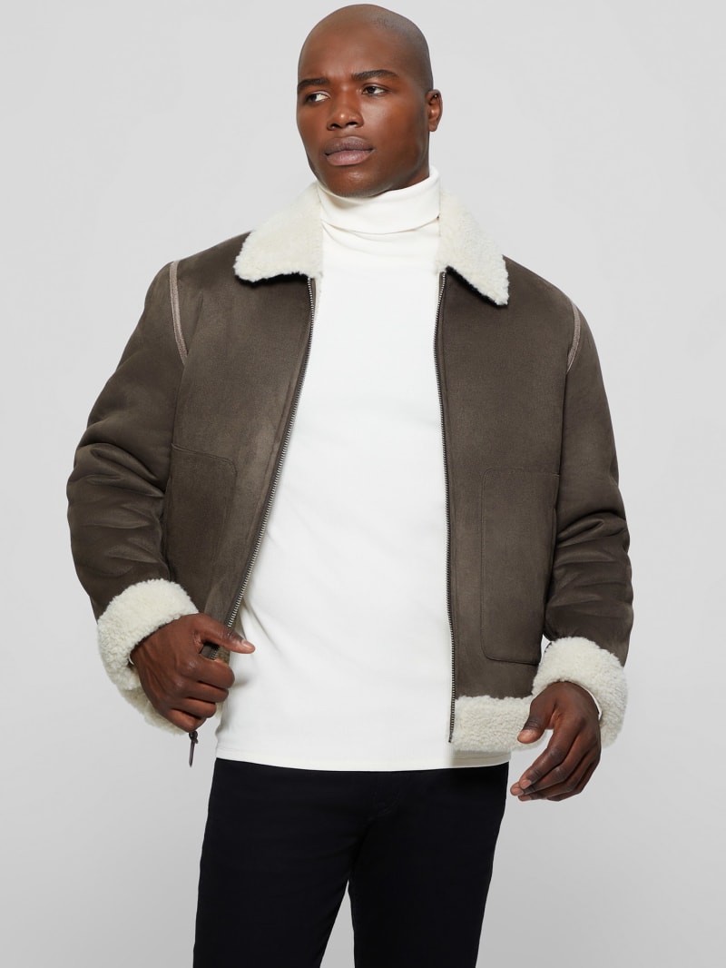 Guess Redford Bonded Sherpa Jacket - Bittersweet Cocoa Guess Redford Bonded Sherpa Jacket - Bittersweet Cocoa