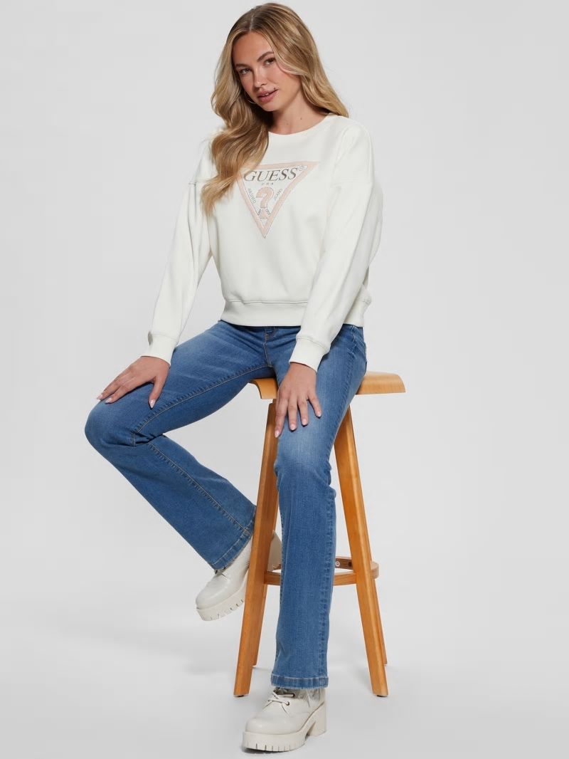 Guess Eco Relaxed Sweatshirt - Cream White Guess Eco Relaxed Sweatshirt - Cream White