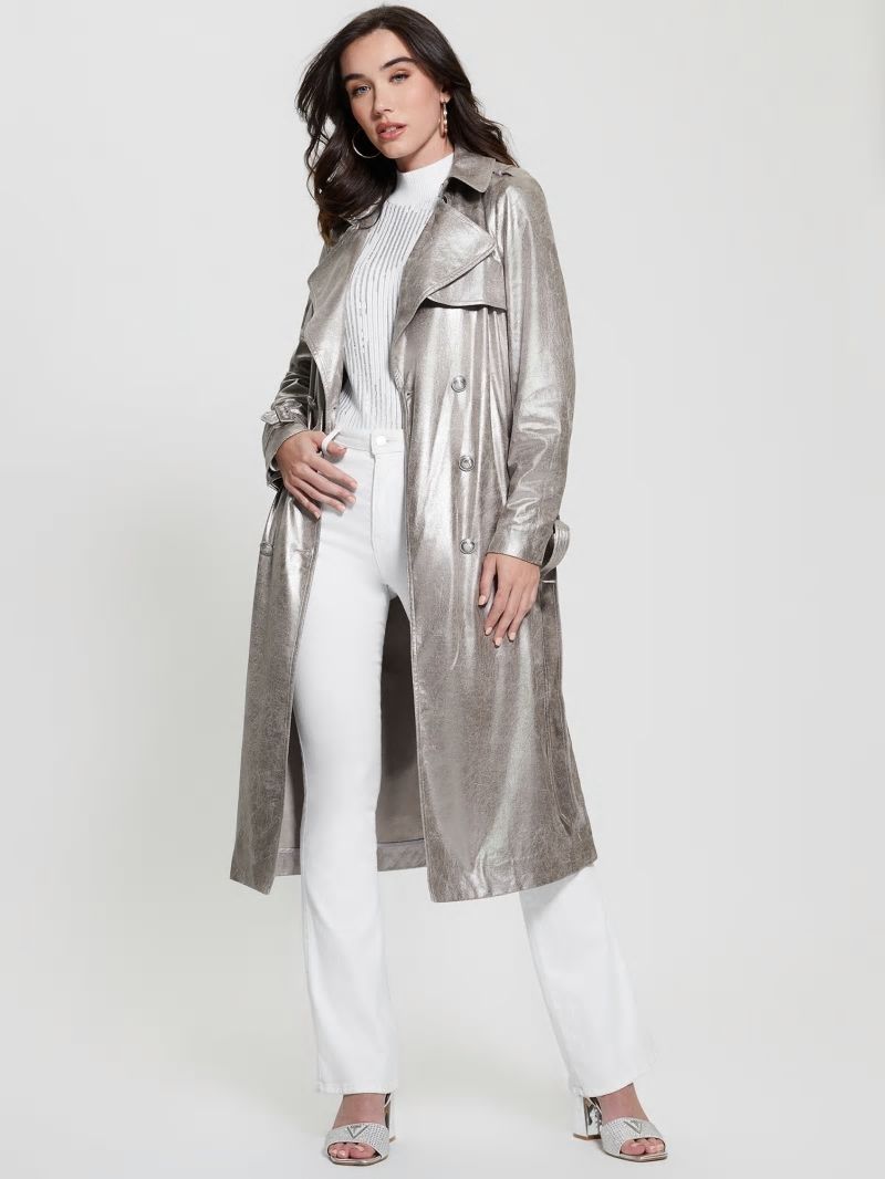 Guess Eco Adele Belted Trench Coat - Dark Beige Guess Eco Adele Belted Trench Coat - Dark Beige