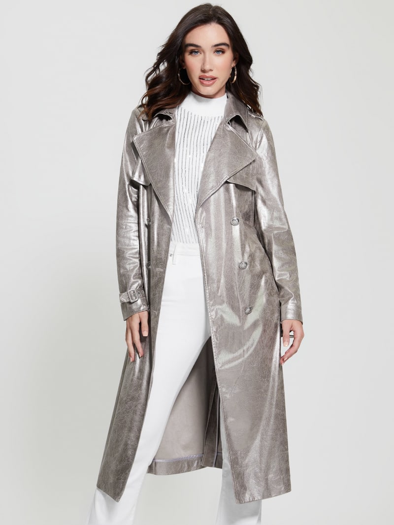 Guess Eco Adele Belted Trench Coat - Dark Beige Guess Eco Adele Belted Trench Coat - Dark Beige