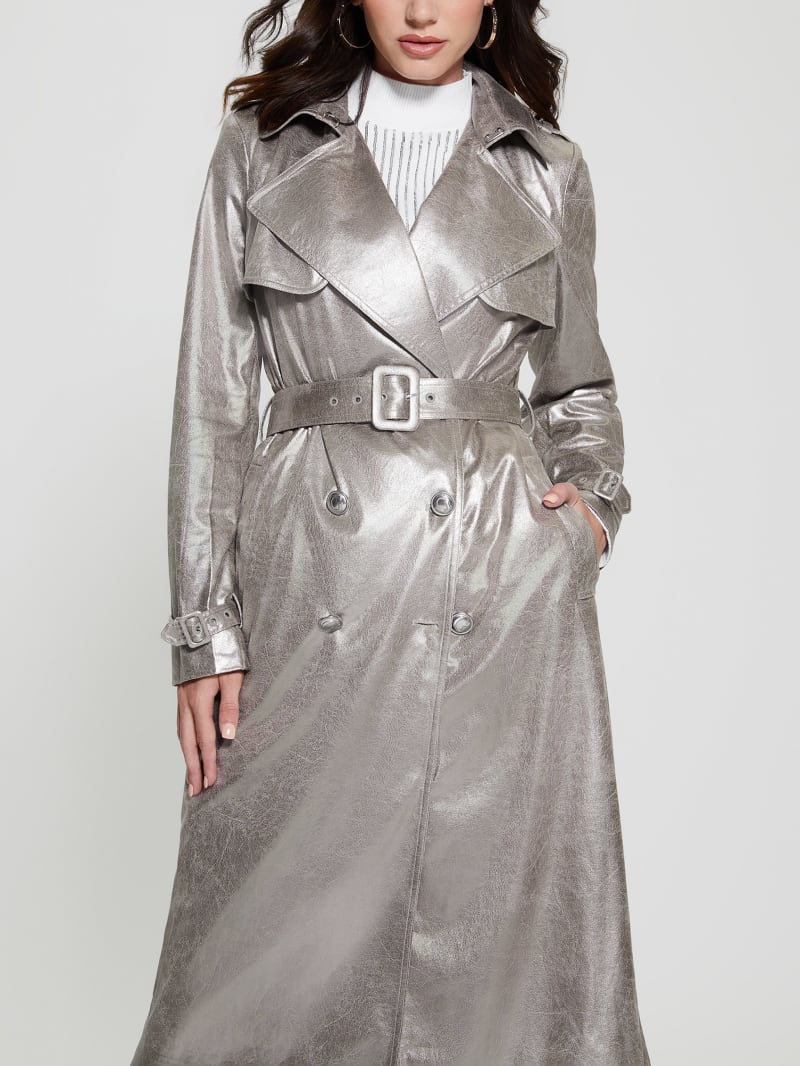 Guess Eco Adele Belted Trench Coat - Dark Beige Guess Eco Adele Belted Trench Coat - Dark Beige