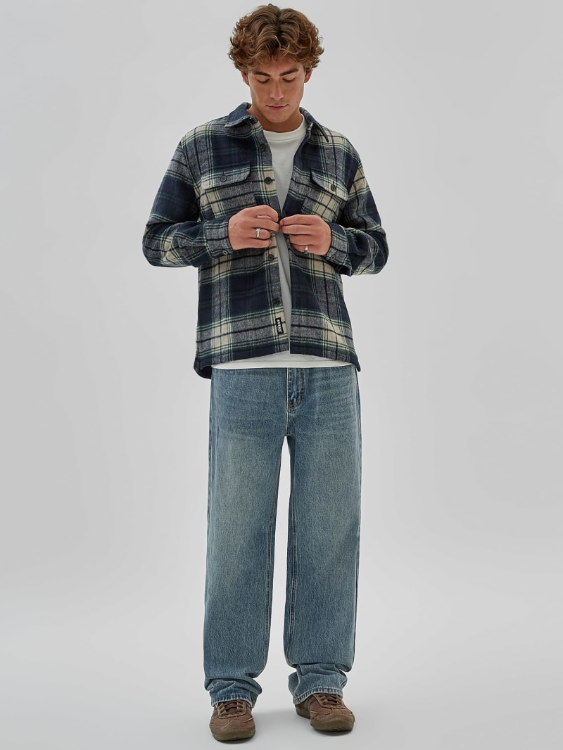 Guess GUESS Originals Plaid Overshirt - Go Navy Plaid Guess GUESS Originals Plaid Overshirt - Go Navy Plaid