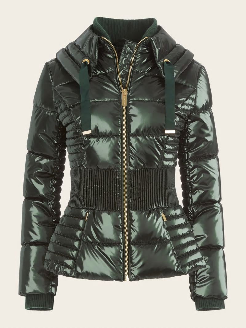 Guess Annie Puffer Jacket - Chenille Green Guess Annie Puffer Jacket - Chenille Green