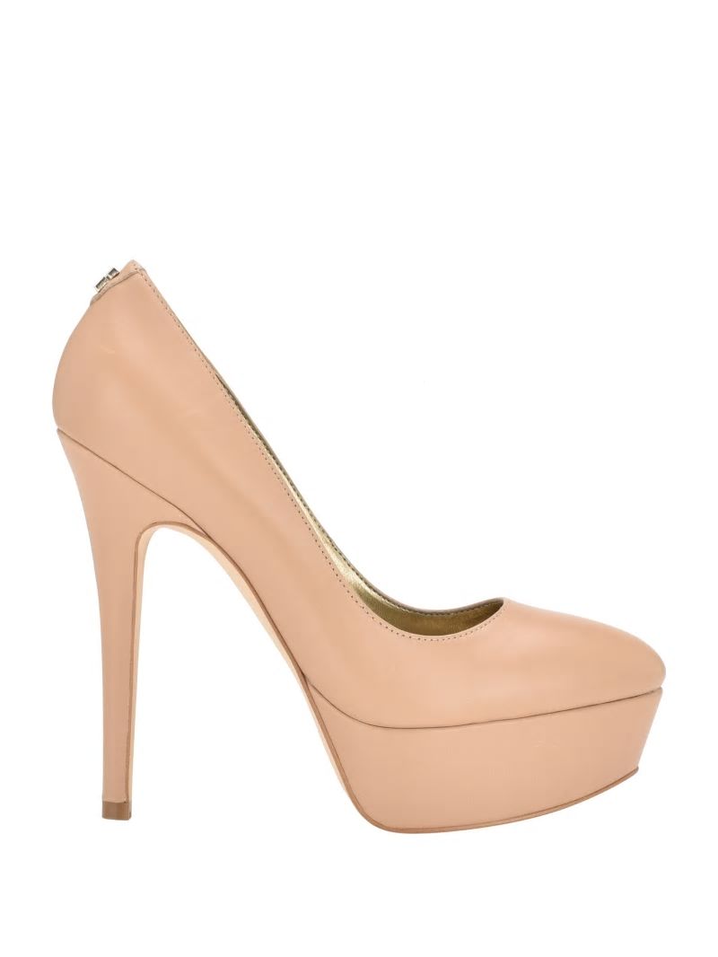 Guess Cador Leather Stiletto Heels - Light Natural 110 Guess Cador Leather Stiletto Heels - Light Natural 110