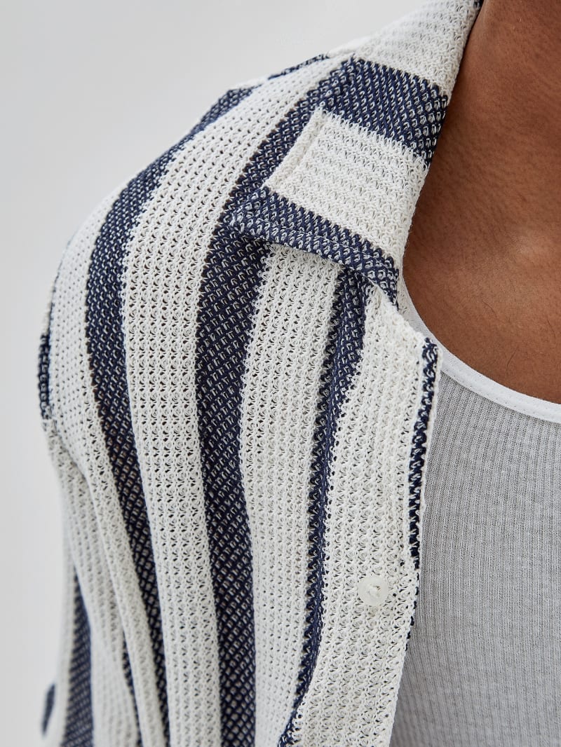 Guess GUESS Originals Open-Knit Camp Shirt - Sandy Shore Multi Guess GUESS Originals Open-Knit Camp Shirt - Sandy Shore Multi