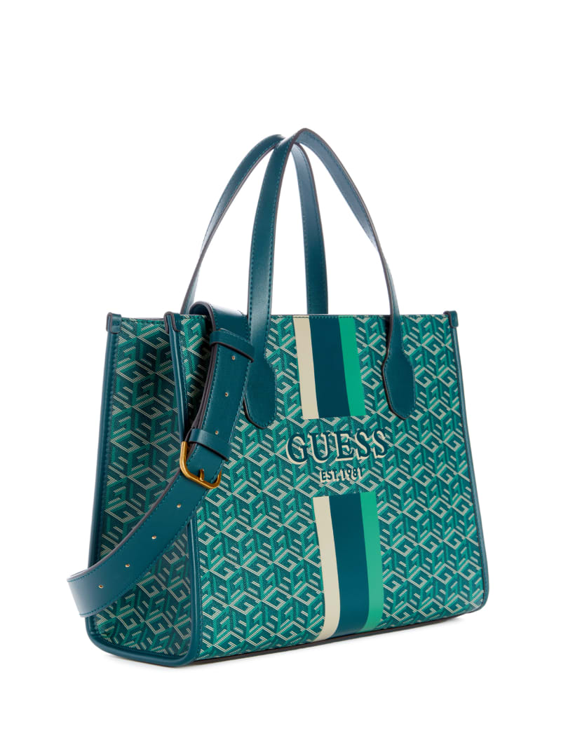 Guess Silvana G Cube Tote - Hunter Logo Guess Silvana G Cube Tote - Hunter Logo
