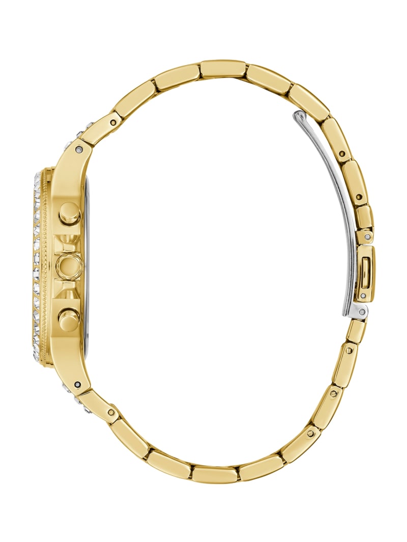 Guess Gold-Tone and Rhinestone Multifunction Watch - Gold Guess Gold-Tone and Rhinestone Multifunction Watch - Gold