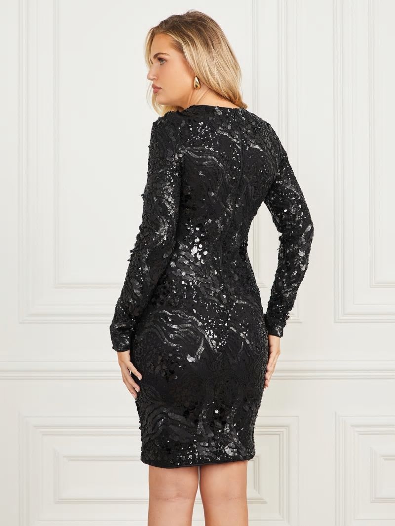 Guess Tera Sequin Dress - Jet Black Multi Guess Tera Sequin Dress - Jet Black Multi