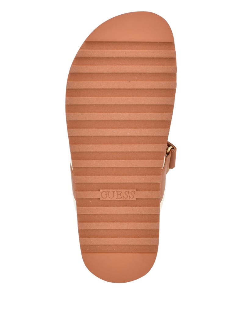 Guess Fabulon Quattro G Two-Strap Slides - Medium Brown Guess Fabulon Quattro G Two-Strap Slides - Medium Brown
