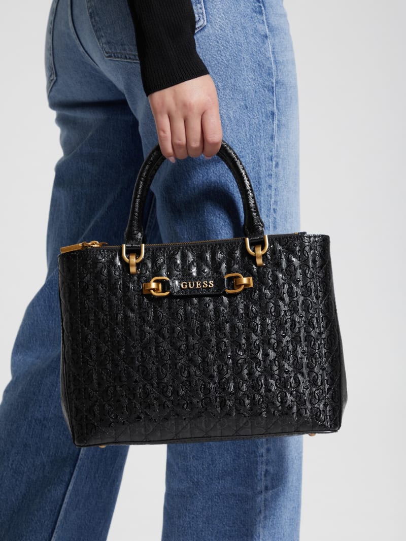 Guess Aveta Status Satchel - Black Guess Aveta Status Satchel - Black