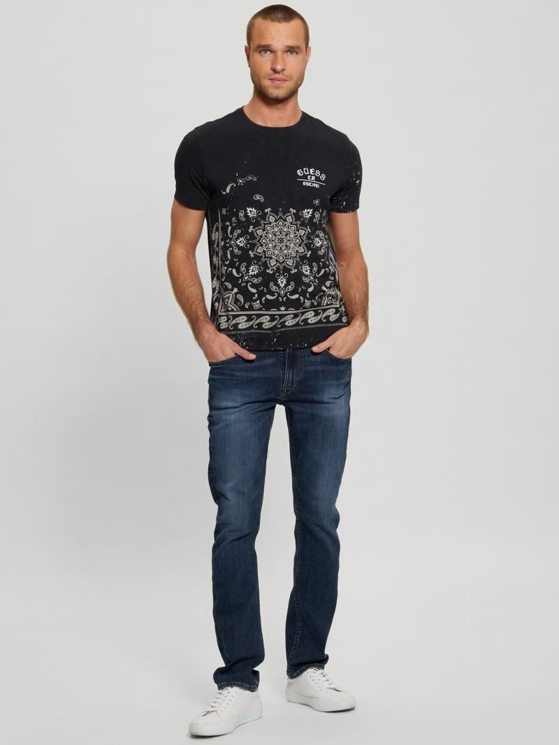 Guess Bandana Border Tee - Jet Black Multi Guess Bandana Border Tee - Jet Black Multi